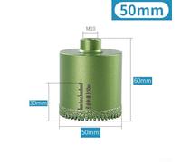 Mèche à sec dentelée diamantée M10 de 2060 mm pour percer efficacement le marbre, le béton, le granit, le quartzite et le carrelage (50 mm)