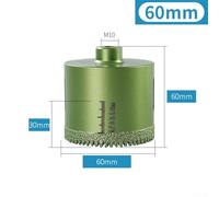 Mèche à sec dentelée diamantée M10 de 2060 mm pour percer efficacement le marbre, le béton, le granit, le quartzite et le carrelage (60 mm)
