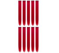 Mèche Brillante Extension Postiches synthétiques 10 pièces Extensions de cheveux à clips 22 pouces reflets fête colorés longue ligne droite for femmes enfants filles Raindow(Color 8)