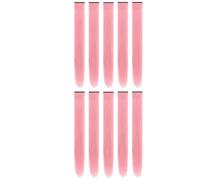 Mèche Brillante Extension Postiches synthétiques 10 pièces Extensions de cheveux à clips 22 pouces reflets fête colorés longue ligne droite for femmes enfants filles Raindow(Color 9)