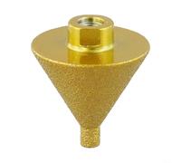 Mèche conique à chanfreiner pour meuleuses d'angle, meule émeri filetée de 10 mm, conçue pour le polissage et la finition (50 mm, grain 50)