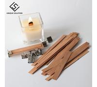 Mèche De Bougie En Bois Avec Languette De Support, 50 Pièces, 6mm 8mm 12.5mm 13mm, Fourniture De Cire De Paraffine De Soja