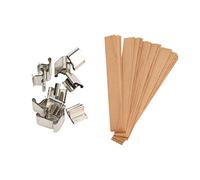 Mèche de Bougie en Bois sans Fumée, 33 Mèches de Bougie en Bois Faites à la Main, Mèches de Bougie sans Fumée écologiques Dégradables avec Base pour la Fabrication de Bougies à Faire Soi-même