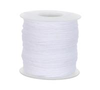Mèche de Bougie Ronde en Coton Blanc, Bobine 61 Mètres pour Fabrication | Cire de Soja et Paraffine, Usage DIY et Lampe à Huile, Flamme Régulière, Tenue Verticale