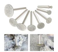 Mèche de meulage à tige de 6 mm avec tête de clou galvanisée pour outils rotatifs et de gravure, convient pour le marbre, la céramique, la pierre, les bijoux, le verre, le polissage du jade (6 x 18)