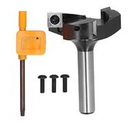 Mèche de routeur de surface Spoilboard, raboteuse à bois à 3 lames avec tige de 1/2 po, mèches de routeur de surface CNC pour l'aplatissement des dalles et le travail du bois,