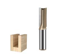Mèche de toupie droite à tige de 12 mm, mèche de toupie à coupe droite simple et double cannelure, diamètre de coupe 3-25 mm, fraise en carbure for le travail du bois(12mmx14mmx30mm)