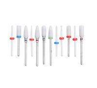 Mèche de Toupie en Céramique Longue Durée pour un Meulage Précis - Ensemble de 12 Pièces, pour éliminer les Peaux Mortes - Matériau en Céramique et en Acier Inoxydable