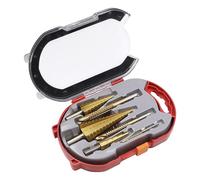 Mèche étagée en titane - Kit de coupe métrique dentée Pro | 6 pièces électrique prête à l'emploi en bois et aluminium en cuivre pour dimensionnement des trous en métal, atelier, garage, fabrication