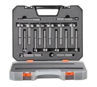 VEVOR Mèche Forstner 16PCs Coffret Mèche à Façonner Ø 6-41 mm Longueur 60 mm Jeu de Foret Forstner en Acier au Carbone HRC48-51 Accessoire pour Perceuse Perçage dans Bois Dur Contreplaqué Menuiserie