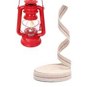Mèche Lampe À Pétrole, Rouleau De 5 M De Mèche Plate en Coton avec Coutures Rouges, Accessoire Pratique pour Lampe À Pétrole, Bougies, Camping Et Extérieur (1.2cm*5m)