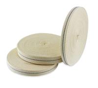 Mèche plate en coton 12 mm 5 m pour lampe à pétrole, torche et bougie