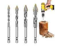 Mèche Pour Maçonnerie | 4 Pièces Pointe Anti-Rouille Professionnelle,Forets Au Carbure | Pour Verre Brique Granit Carrelages Porcelaine Métal Pierre Construction Installation Perçage
