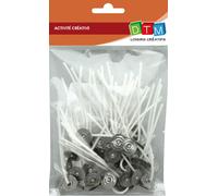 Mèche Sur Pied Pour Bougie 70 Mm 50 Pièces