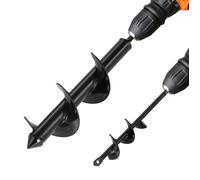 VEVOR Mèche Tarière pour Perceuse, Lot de 2, Foret Tarière de Plantation, 40 x 220 mm et 80 x 300 mm, Tige Hexagonale, Outil de Perçage pour Plantation de Bulbes, Clôtures de Jardin, Creuser Trous Sol