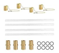 Mèche torche Tiki | Mèche de torche de jardin,Le kit de torches de table comprend 4 mèches de longue durée, un couvercle de lampe en cuivre et un support de mèche en laiton (bouteille non inclu