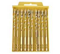 Mèche triangulaire en carbure cémenté avec adaptateur hexagonal pour le bois, le verre et les carreaux de céramique, ensemble de mèches spiralées pour perceuse manuelle, 4 tailles (Paquet de 10,