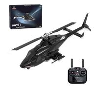 MechEdu AW-911 1:34 RC Hélicoptère RTF 2,4 GHz 9 canaux sans barre flybar avec mode cascade 6G/3D et localisation GPS, commutable entre le mode 1 et le mode 2