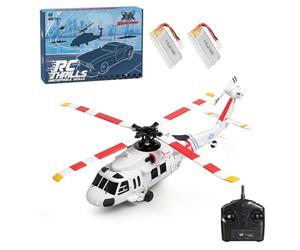 MechEdu WL K270 UH-60L Hélicoptère télécommandé, 2,4 GHz, 4 canaux, classe 170, 4 rotors, Flybarless, maintien de l'altitude de la pression atmosphérique, gaz gauche/droite, 2 batteries (flux optique