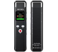 MECHEN Dictaphone 128 Go avec reconnaissance vocale, 1536 kbps avec lecteur MP3, qualité sonore HD, réduction du bruit, enregistreur vocal pour conférence, réunion