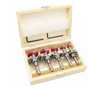Mèches Bois, Coffret de 5 (Ø15-35 mm) Fraise Bois Façonner Jeu de Forets à Positionnement Ajustable