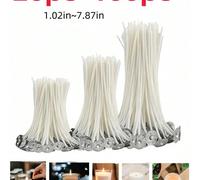 Mèches de bougie blanches modernes, mèches de bougie DIY, cadeaux pour la fabrication de bougies, anniversaire, remise des diplômes 100 pièces-20 cm,50 pièces - 2 cm,50 pièces - 6 cm,50 pièces - 15 cm