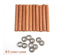 Mèches De Bougie En Bois, Tube Rond, Sans Fumée, Remplacement Avec Support En Fer Pour La Fabrication Artisanale De Bougies, 10 Pièces