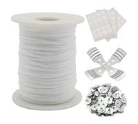 Mèches de bougie en coton naturel pour la fabrication de bougies,Rouleau de 61 m avec 100 onglets de support de mèche en métal, mèches de bougie en cire de soja, fournitures de fabrication de bougies