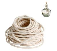 Mèches de lampe à huile en coton tressé rond pour lampe à huile à alcool - 3 m - Fait à la main - 5 mm