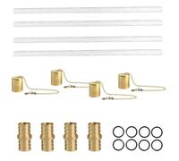 Mèches de rechange en fibre de verre pour chalumeau de bouteille de vin, kit d'extérieur comprenant 4 longues durées, couvercle de lampe en cuivre et support de mèche en laiton