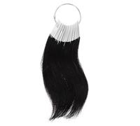 Mèches de Test en Cheveux Humains, 30 Pièces, Noir, Anneau PVC | Échantillons de Teinture Capillaire, Modèle 3 Degrés, Réutilisables, Marques Claires, pour Essais de Couleur