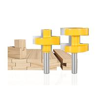 Mèches de toupie, Jeu de mèches de toupie, 2pcs Languette et rainure assorties à 90 degrés 8mm 12mm 12.7mm Languette de tige et rainure assemble le foret de toupie (Taille : 8x38.1x30) ( Size : 8x38.1