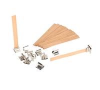 Mèches en Bois pour la Fabrication de Bougies, Mèches de Bougie en Bois, Mèches de Bougie Fumée avec Base, 33 Pièces, Artisanat Artisanal, Mèche de Bougie en Bois Dégradable
