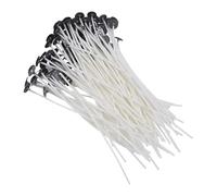 Mèches en coton tressées pour bougies, mèches en coton pour fabriquer des bougies - mèches de bougie sans fumée de 100 pièces | mèches en coton pour bougies avec onglets de soutien en métal