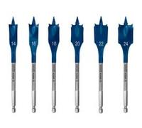 BOSCH Coffret de 6 meches plates EXPERT Self Cut Speed, 14/16/18/20/22/24 mm 2608900332