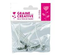Graine créative - Mèche sur pied pour bougie 70 mm - 10 pièces