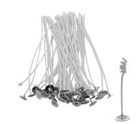 Mèches pour la fabrication de bougies, mèches de bougies pour la fabrication de bougies | Noyaux de mèche de bougie pré-cirées | 50 mèches en coton à faire soi-même pour bougies de soja, kit de mèches