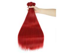 Mèches Synthétiques Lisses Naturelles, Tissage De Cheveux Bruns, Extensions De Cheveux, Ombré Rouge Blond, Faux Cheveux Longs