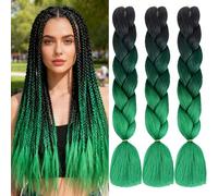 Meches Tresse Cheveux, Meches Pour Tresses Africaine, ShowJarlly 24"Jumbo Braids Meches 3Paquets Extension de Cheveux Tresse Ombre Jumbo Extension de Fibre Synthétique