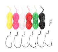 MechKit 6Pcs 11cm 16g TPR Simulation Fake Fishing Lures Multi Color Mouse Shape Lures for Seawater Boat Fishing Soft Bait Set with Hidden Hooks Reusable TPR Material Attractive des