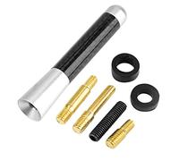 MechKit Antenne courte radio à vis en fibre de carbone de 3 pouces, remplacement universel de modification de voiture pour noir rouge argent bleu (Argent)