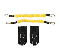 MechKit Bande de Cheville Élastique Jaune Sangle d'entraînement de Jambe de Gymnastique avec Poignets pour Fitness Matériau en Latex 220 g 15 Livres pour l'entraînement de