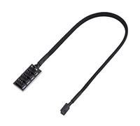 MechKit Câble répartiteur de ventilateur PWM 4 broches, manchon noir, hub 4 voies, étend un connecteur de carte mère pour prendre en charge quatre ventilateurs pour système de refr