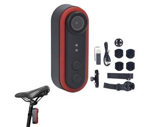 MechKit Caméra Vélo avec Feu Arrière, Camera de Vue Arrière 1080P HD Grand Angle de 150 Degrés Caméra Sport Étanche IPX6 Batterie 3500 mAh Connectez-Vous avec Votre Smartphone, Vidéo en Temps Réel