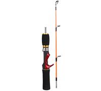 MechKit Canne à pêche sur Glace Deux Sections Trois Anneaux de Guidage Matériau en Fibre FRP Durable léger Compact pour Les Amateurs de pêche sur Glace 52 cm 81 g