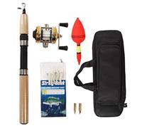 MechKit Canne à pêche sur Glace Ensemble d'équipement de pêche sur Glace ultraléger Portable Complet Kit combiné de Moulinet de Canne à pêche sur Glace avec gabarits flotteurs