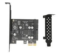 MechKit Carte d'extension PCIE vers USB 3.2 USB 3.2 Haute Vitesse GEN1 5 Gbps Double Port 19 Broches connecteur Carte Riser pour Ordinateur de Bureau Extension Interne déflecteur m