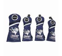 MechKit Couvre-Chef de Club de Golf en Cuir PU Motif léopard des neiges 4 pièces Ensemble Housses de Protection légères et imperméables pour Clubs de Golf n° 1 3 5 UT