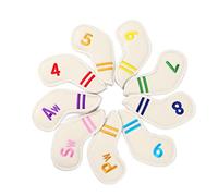 MechKit Ensemble de Couvre-têtes de Fer de Golf imperméable en Tissu PU épais doublé de Polaire avec Boucle à Crochet scellée pour golfeurs 9 pièces 4 5 6 7 8 9 PW SW Aw (Blanche)