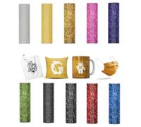 MechKit Infusible Transfer Ink Sheets, 10 Pièces Papier Sublimation Pré-Imprimé 11,5 X 30,5 cm Feuilles d'Encre de Papier Transfert Pression à Chaud pour DIY T-Shirts, Tasses, Sac (Paillettes)